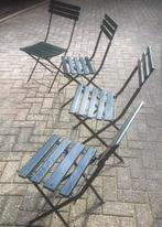 4 Vintage/antieke bistro stoelen klapstoelen, Comme neuf, Enlèvement ou Envoi