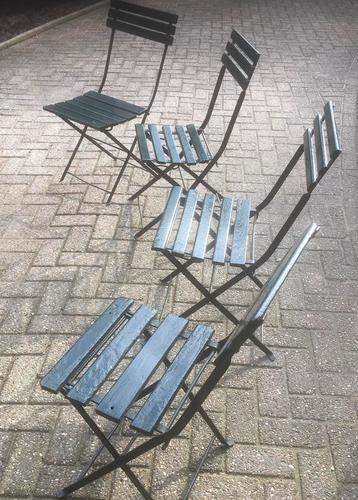 4 Vintage/antieke bistro stoelen klapstoelen 