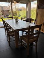 Kloostertafel met 6 stoelen, Ophalen, Gebruikt