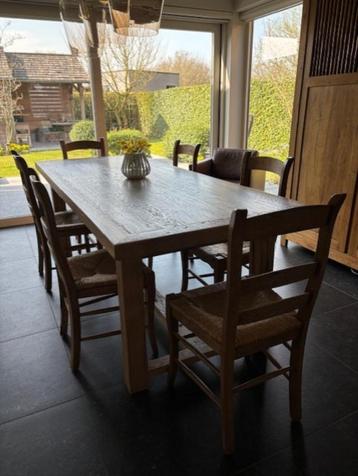 Kloostertafel met 6 stoelen, Huis en Inrichting, Ophalen, Gebruikt