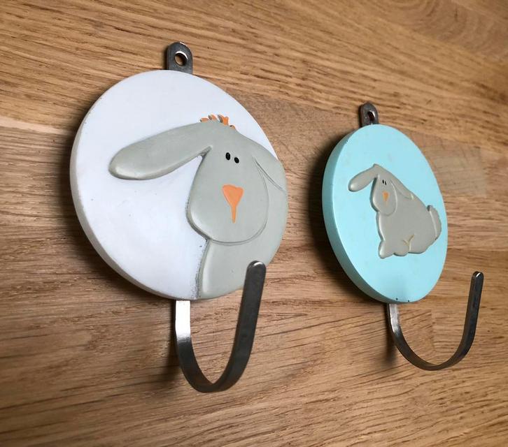 kinder kapstokje konijn wit / zachtblauw, Kinderen en Baby's, Kinderkamer | Inrichting en Decoratie, Nieuw, Kapstokje, Ophalen of Verzenden