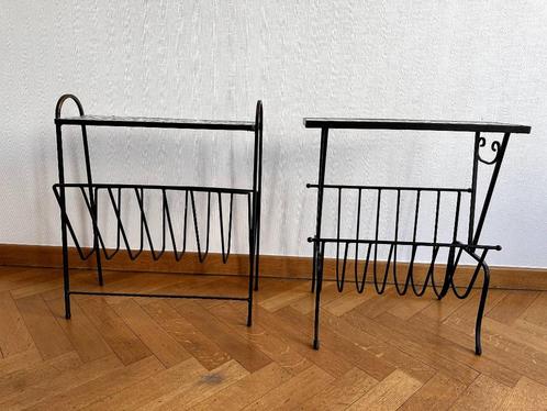 Porte-revues vintage en fer forgé., Huis en Inrichting, Woonaccessoires | Krantenbakken en Lectuurbakken, Gebruikt, Ophalen