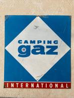 Plaque Tôle Métallique Publicitaire 33x30cm Camping Gaz No É, Collections, Enlèvement ou Envoi