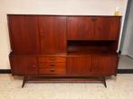 Louis Van Teeffelen highboard in teak voor Webe (jaren 60), Huis en Inrichting, Ophalen, Gebruikt, Mid century, Met deur(en)