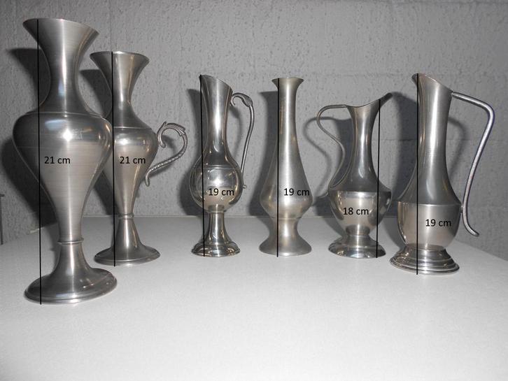 Tinnen vaasjes     6 euro/stuk, Antiquités & Art, Antiquités | Étain, Enlèvement