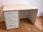 Stevig wit bureau met houtaccenten, Ophalen, Zo goed als nieuw, Bureau