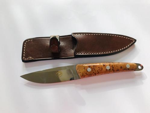 Fox Knives Italy fixed blade 639 knife Burl Wood leather she, Caravans en Kamperen, Kampeergereedschap, Nieuw, Verzenden