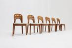 Vintage Deense Mid Century eetkamer stoelen Niels Koefoed, Huis en Inrichting, Stoelen, Ophalen, Hout, Gebruikt, Bruin