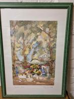 Aquarelle épreuve d'artiste Symph Florale de PJ Lladó 40x55, Antiquités & Art, Art | Peinture | Classique, Enlèvement ou Envoi