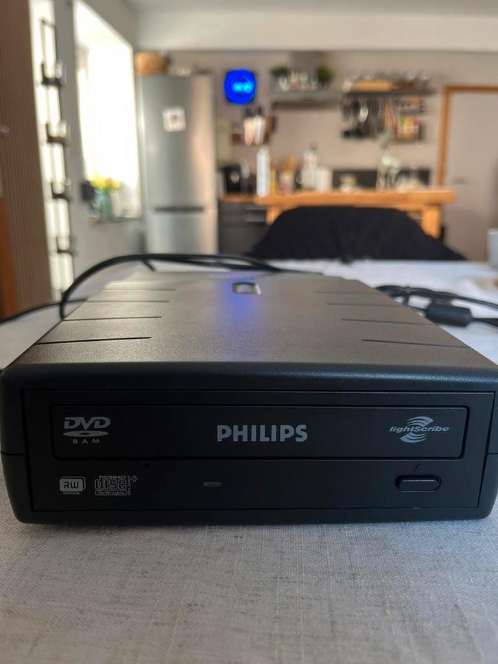 Philips lightscribe CD/DVD-brander, Computers en Software, Optische drives, Zo goed als nieuw, Extern, MacOS, Windows, Cd, Dvd