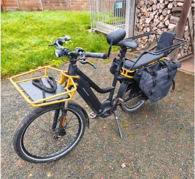 Vélo cargo speed bike Riese&Müller, Fietsen en Brommers, Elektrische fietsen, Gebruikt, Riese & Müller, 47 tot 51 cm, 50 km per accu of meer