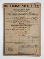 Document WO2 van het Deutsche Arbeitfront, Verzamelen, Ophalen of Verzenden