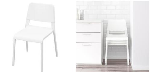 6 chaises Ikea Teodores, Huis en Inrichting, Stoelen, Zo goed als nieuw, Vijf, Zes of meer stoelen, Kunststof, Wit, Ophalen