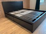 Bed Ikea Malm 160x200 zwartbruin, Huis en Inrichting, Slaapkamer | Bedden, Ophalen, Zwart, Tweepersoons, Zo goed als nieuw