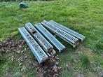 Terrasgootjes met metalen rooster – 8 stuks, Ophalen, Gebruikt, Minder dan 2 meter, Afvoer