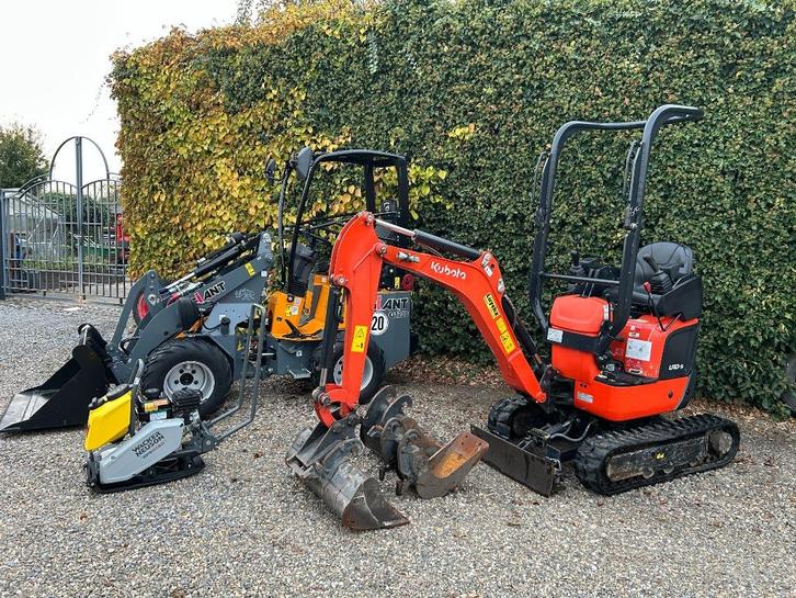 Kubota u10-5  2023 + Giant G1200 loader  2023 + Wacker nieuw, Zakelijke goederen, Machines en Bouw | Kranen en Graafmachines, Ophalen
