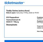Teddy swims 013 zaterdag 11 mei 1 ticket, Tickets & Billets, Réductions & Chèques cadeaux
