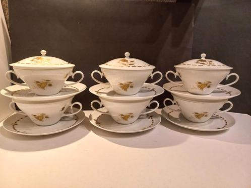 6 tasses à soupe Rosenthal de luxe + soucoupe et couvercle., Antiquités & Art, Antiquités | Services (vaisselle) complet, Enlèvement ou Envoi