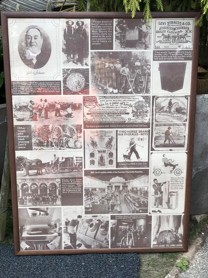 Vintage reclame jeans levi strauss levis 501 mancave, Verzamelen, Merken en Reclamevoorwerpen, Zo goed als nieuw, Ophalen