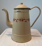 Geëmailleerde Franse koffiekan met roosjes, Antiek en Kunst, Ophalen of Verzenden