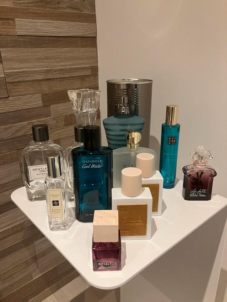 Pakket 12 parfum flessen Davidoff Guerlain Givenchy Armani, Verzamelen, Parfumverzamelingen, Ophalen of Verzenden