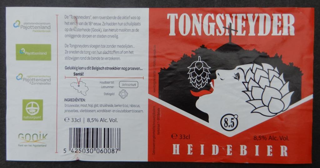 Bieretiket Tongsneyder Heidebier Brouwerij Boelens (11k7), Verzenden, Gebruikt