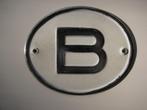 5 België B landenbordje land schildje plaatje bord oldtimer, Ophalen of Verzenden, Gebruikt, Auto's