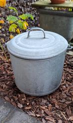 Oude zinken ketel met deksel, waterdicht, Enlèvement, Utilisé