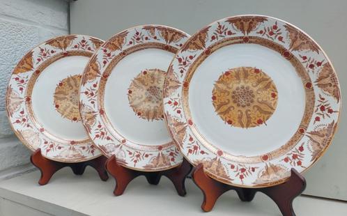 Set van 3 antieke borden Mouzin Lecat & Cie Nimy, Antiek en Kunst, Antiek | Keramiek en Aardewerk, Ophalen