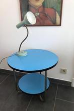 table basse bleu en Formica, Huis en Inrichting, Tafels | Bijzettafels, Ophalen, Overige materialen, Gebruikt, Rond
