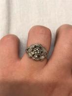 Oude zilveren ring 835, Met strass, Gebruikt, Dame, Zilver