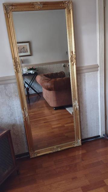 Zeer Chique!! Old-Gold "Facet" 184x74 Unieke "Barok" Spiegel beschikbaar voor biedingen