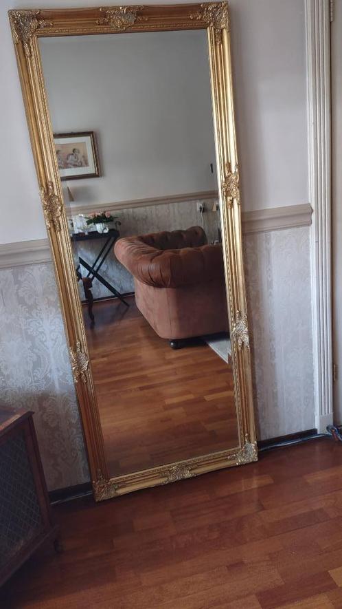 Zeer Chique!! Old-Gold "Facet" 184x74 Unieke "Barok" Spiegel, Huis en Inrichting, Woonaccessoires | Spiegels, Zo goed als nieuw