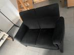 2-zits zitbank - Leer & Alcantara - Zwart, Huis en Inrichting, Ophalen, Zo goed als nieuw, Zwart