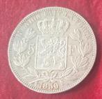 5 FR Leopold I - 1850 - met punt boven jaartal, Postzegels en Munten, Zilver, Ophalen of Verzenden, Losse munt, Zilver