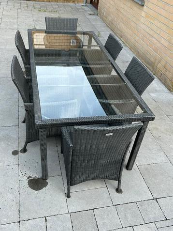 Table de jardin + 6 chaises, Enlèvement, Utilisé