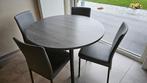 Keukentafel + 4 stoelen, Huis en Inrichting, Tafels | Eettafels, Ophalen, Gebruikt, Vier personen, Rond