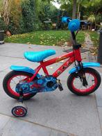 kinderfietsje spiderman, Fietsen en Brommers, Ophalen, Zo goed als nieuw, Minder dan 16 inch, Zijwieltjes