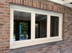 Afzelia raam met dubbel glas beige kleur, Ophalen, Gebruikt