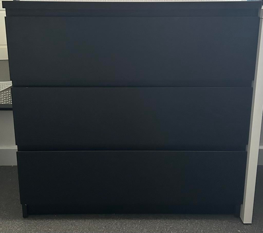 Zwarte ikea ladekast, 3 of 4 laden, Ophalen, Gebruikt