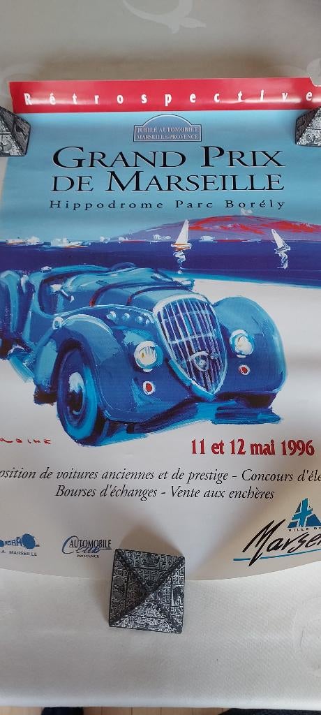 oude affiche "Grand prix de Marseille" 1996, Verzamelen, Merken en Reclamevoorwerpen, Gebruikt, Reclamebord, Verzenden