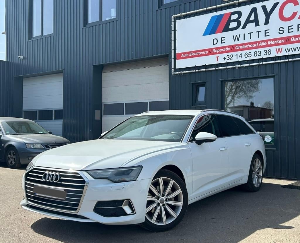 Audi A6 Avant 2019  2.0 TDI 163pk  MHEV 182.480km -Topstaat, Automaat, 4 cilinders, Wit, Bedrijf