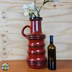 Grand vase Scheurich rouge vintage de l'Allemagne de l'Ouest, Rouge, Moins de 50 cm, Enlèvement ou Envoi, Poterie ou Porcelaine