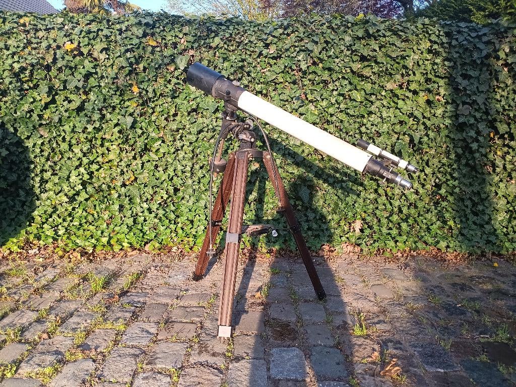 Oude sterrenkijker, Audio, Tv en Foto, Optische apparatuur | Telescopen, Ophalen, Gebruikt, 80 tot 200 mm, Met statief