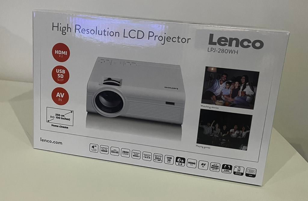 High Resolution LCD Projector (Neuf) Lenco LPJ-280WH, Ophalen, Nieuw