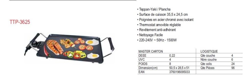 Teppan Yaki - Plancha    NIEUW IN DOOS, Electroménager, Plaques de gril, Enlèvement ou Envoi, Neuf, Gril de table