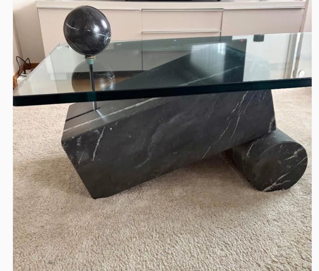 Marmeren tafel, Huis en Inrichting, Tafels | Salontafels, Gebruikt, 50 tot 75 cm, 100 tot 150 cm, Rechthoekig, Glas, Ophalen