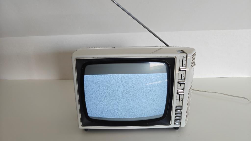 Vintage Philips draagbare zwart-wit TV 12B312, Ophalen, Gebruikt, Minder dan 40 cm, Philips