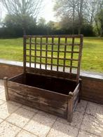 Grand bac à fleurs en bois avec treillis, Jardin & Terrasse, Enlèvement