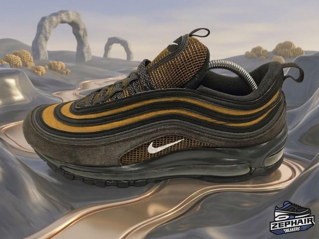 Nike Air Max 97 'Black/Bronzine' EU44 2023, Vêtements | Hommes, Chaussures, Enlèvement ou Envoi, Nike, Porté, Baskets